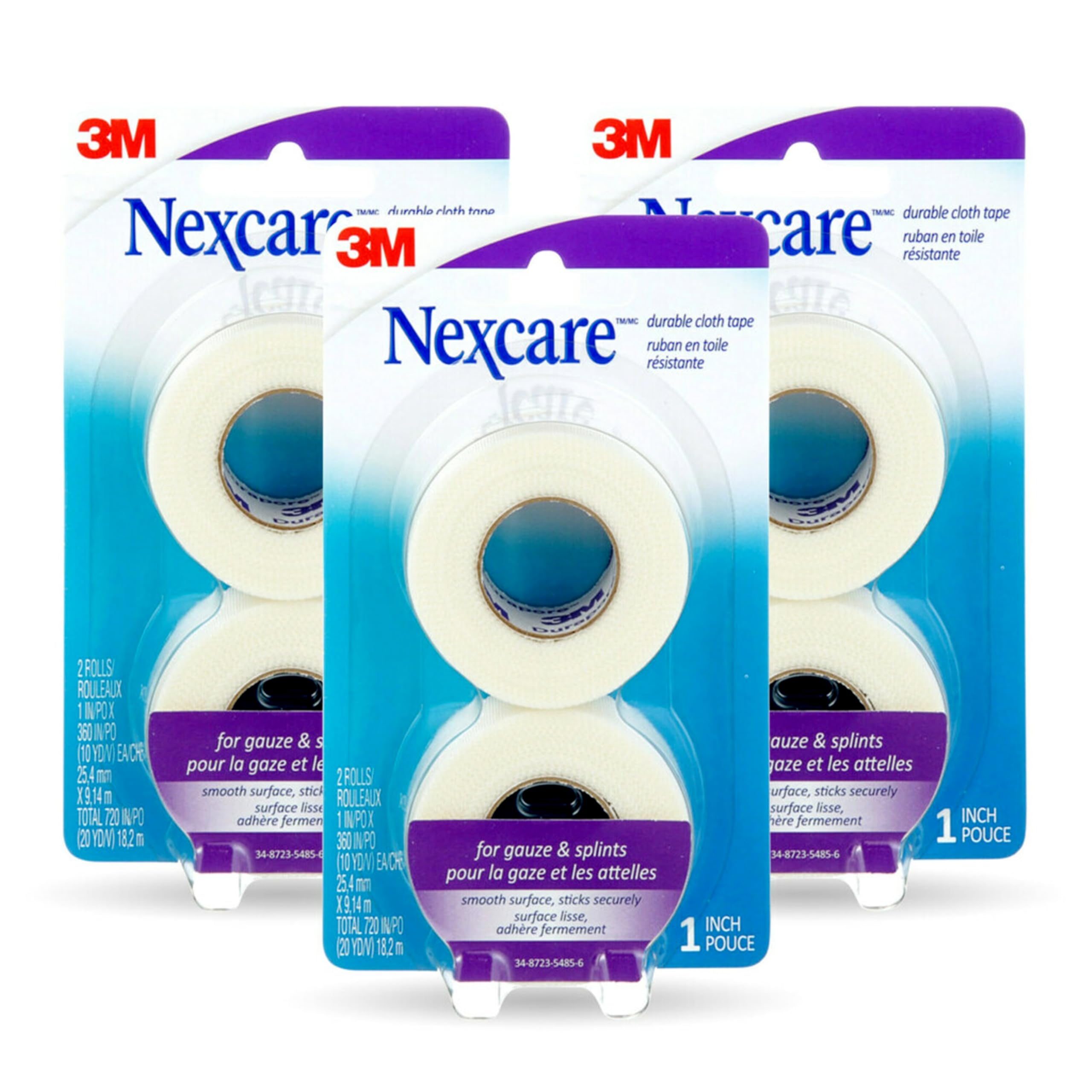 NexcareDurapore Durable Cloth Tape, From the #1 Leader in U.S. Hospital Tapes, 1 Inch X 10 Yards, 6 Rolls