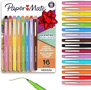 Flair, Scented Felt Tip Pens, Assorted Sunday Brunch Scents And Colors, 0.7mm, 16 Count