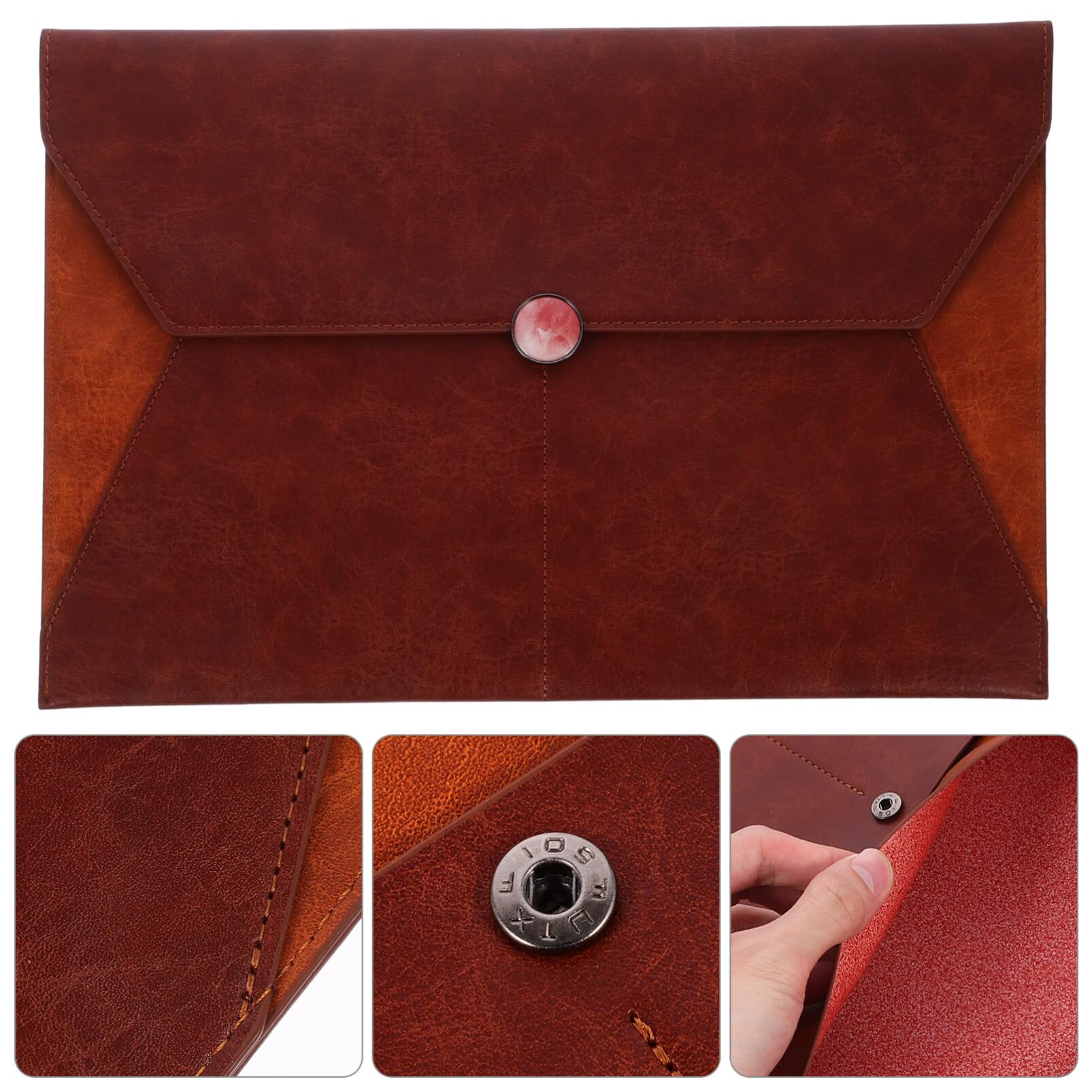 A4 Bolsa de Archivos de Oxford Marrón, Resistente y Práctica