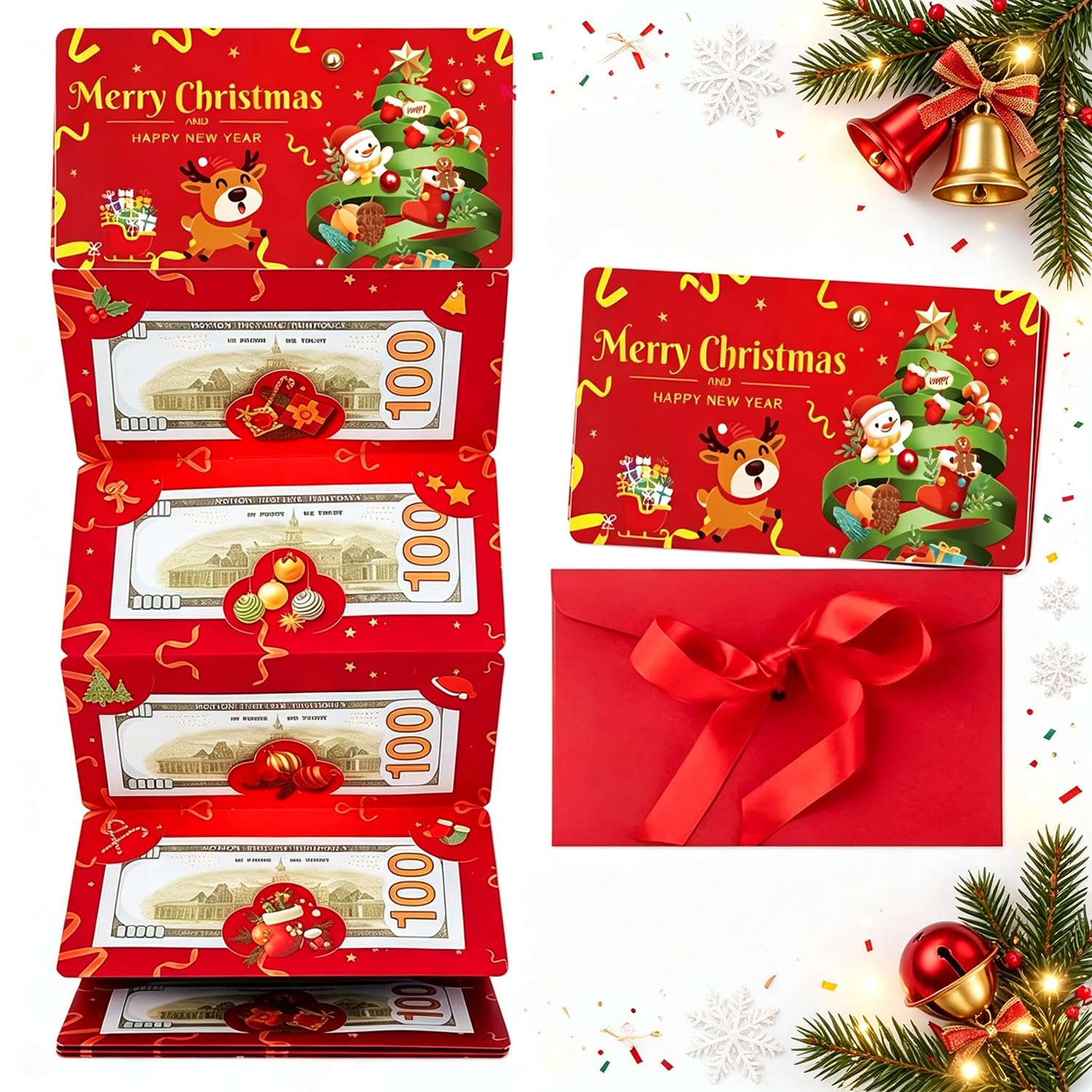Christmas Money Envelopes for Cash 6 Slots, Christmas Cash Envelopes