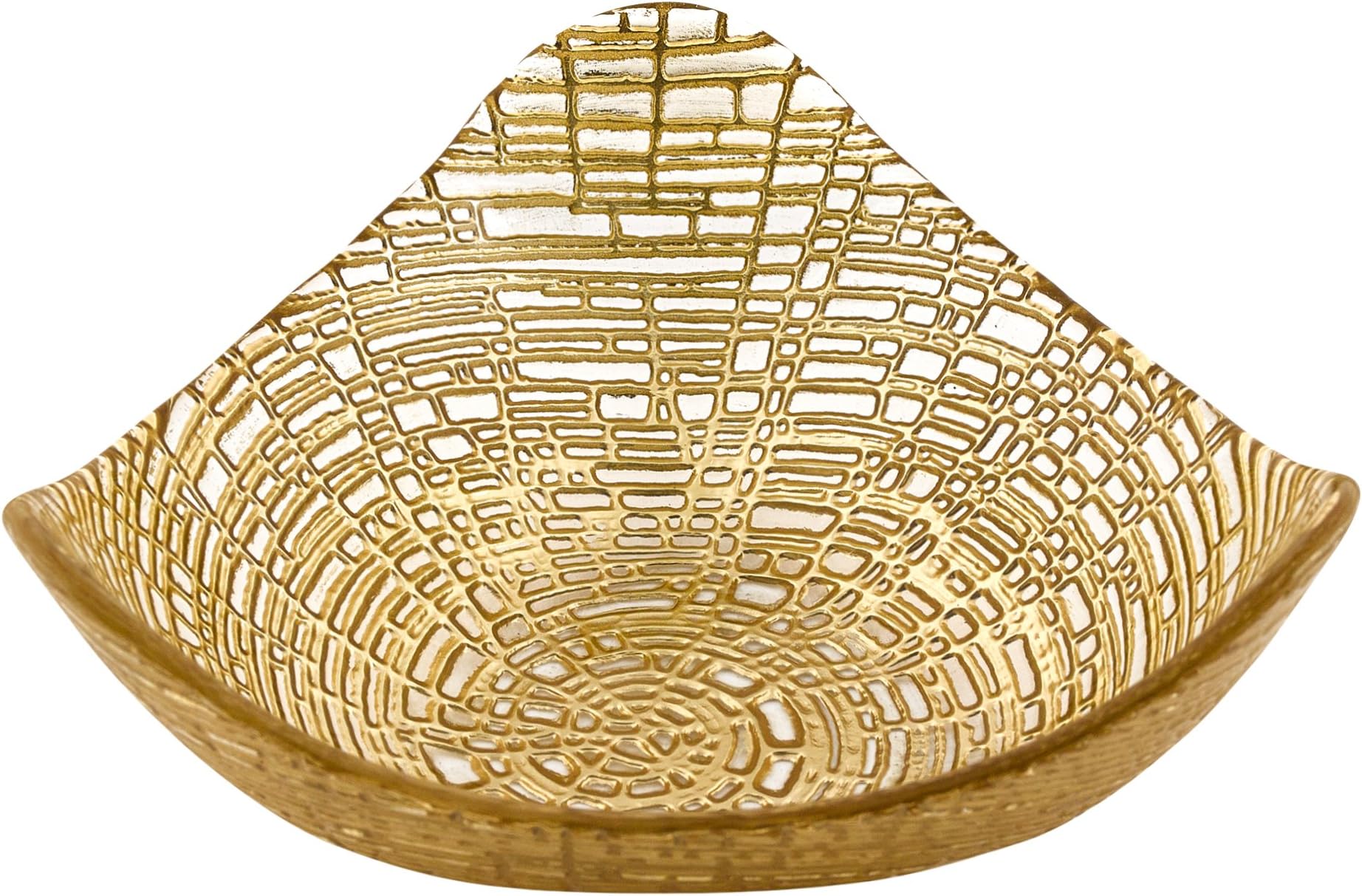 Web Design Gold Triangular Glass 6" Bowl by Badash (6")