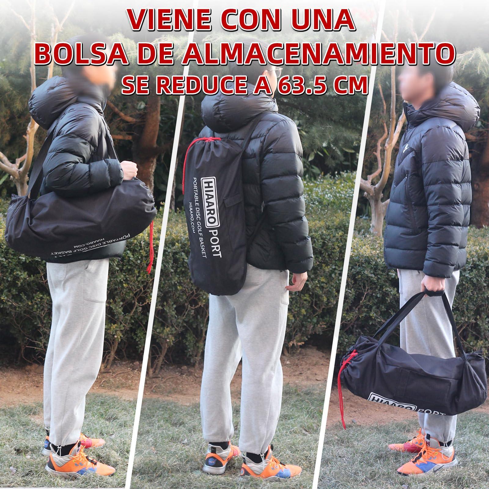 Cesta de Golf Portátil con Diana Plegable y Bolsa de Transporte