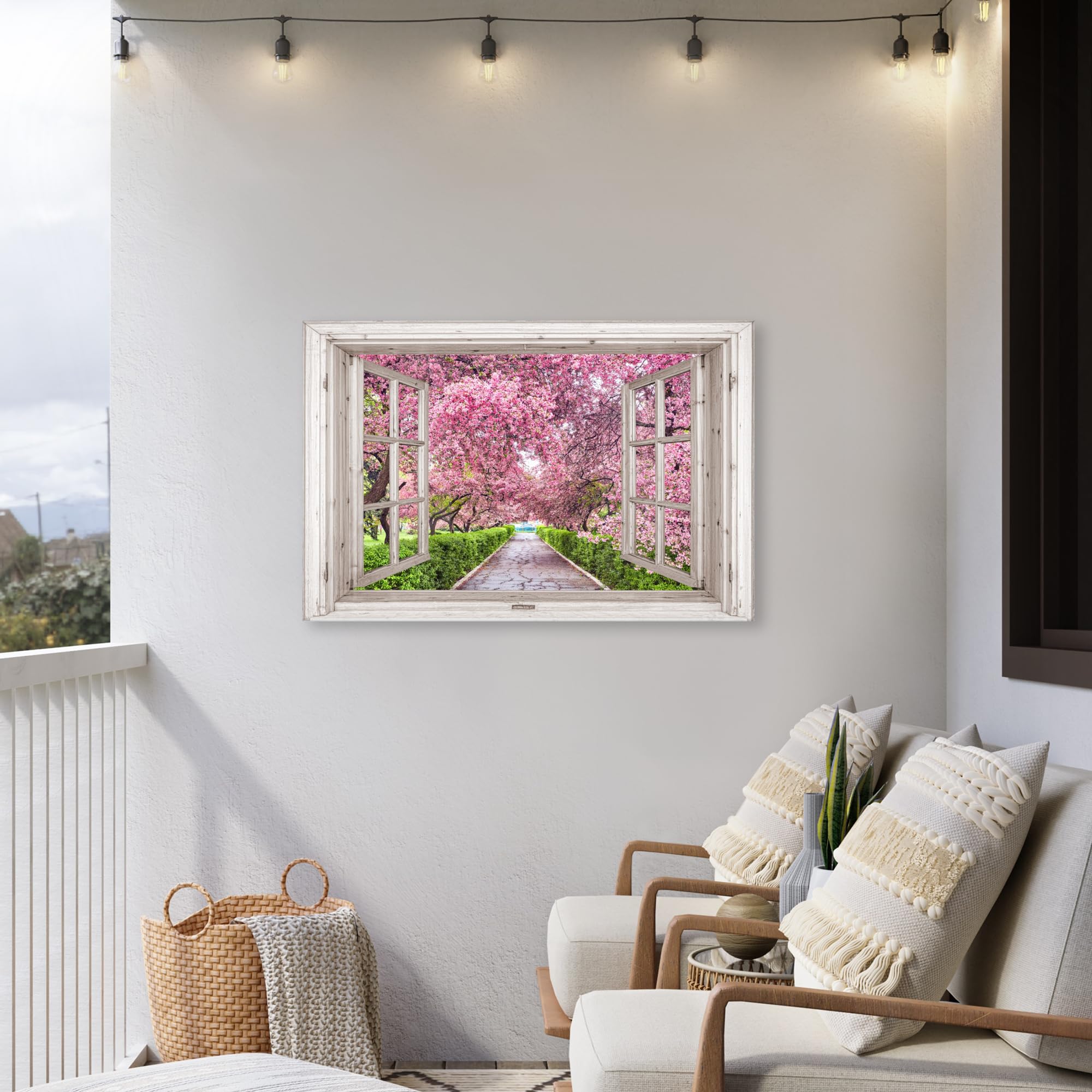 Canvas per Esterno 120x80 cm Giardino Poster da Parete Decorazioni Accessori Decorazione Muro Murali Posters Moderne Wall Giapponese - Sakura - Fiore - Albero - Rami in Fiore