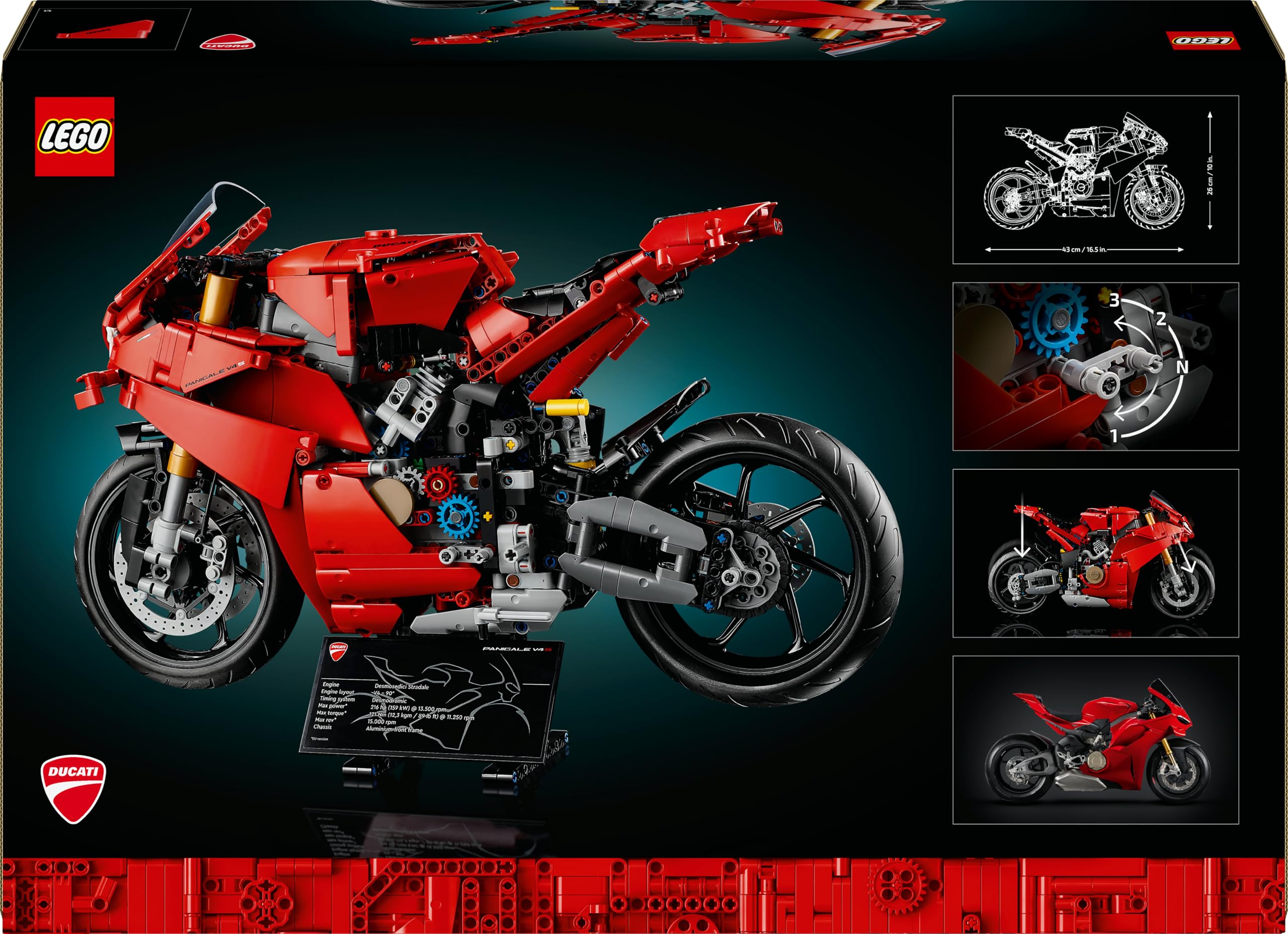 LEGO Technic La Moto Ducati Panigale V4 S - Moto à Construire pour Adulte, Homme et Femme - Blocs de Construction de véhicule - Idée de Cadeau pour Papa 42202