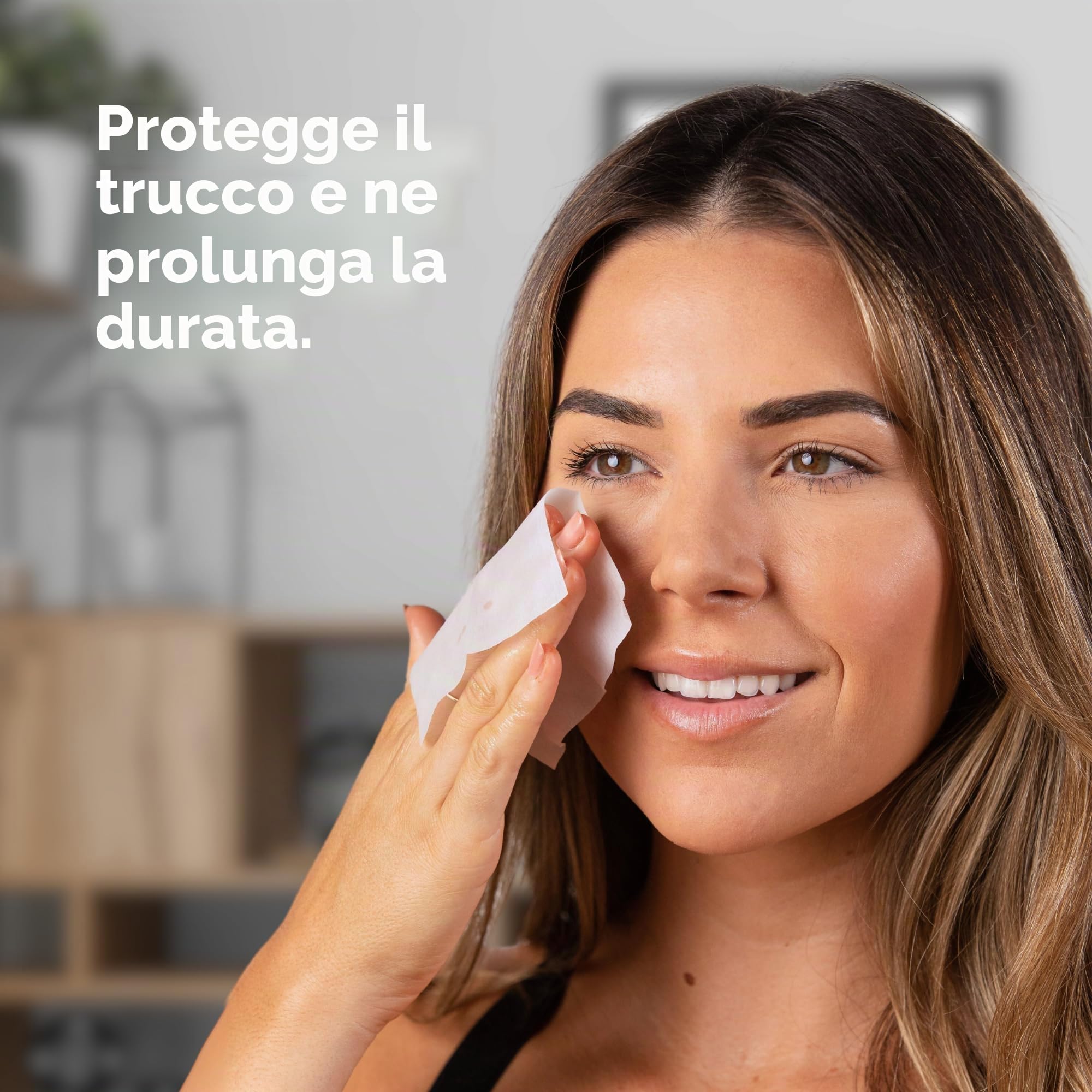 SweatBlock Salviettine viso quotidiane + controllo della pelle grassa, minimizzano la lucentezza e proteggono il trucco. Ideale per viso, fronte e lab