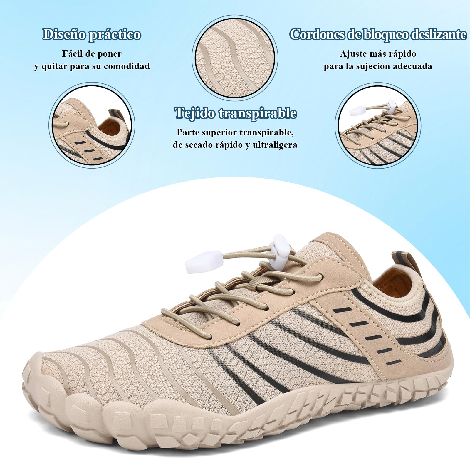 Zapatos Descalzos Mujer Hombre Zapatos de Agua Ligero Respiratorio Rápido Secado y Minimalismo Barefoot Zapatillas Mujer Hombre Zapatos de Deportes Acuaticos 36-46 EU