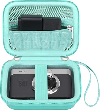 Canboc Carrying Case for KODAK PIXPRO C1 Friendly Zoom Digital Camera/Canon PowerShot ELPH 360 HS A/ 360 HS/ 360/ IXY 650 Digital Camera, Mesh Pocket fit Cable, SD Card, Green Case Only