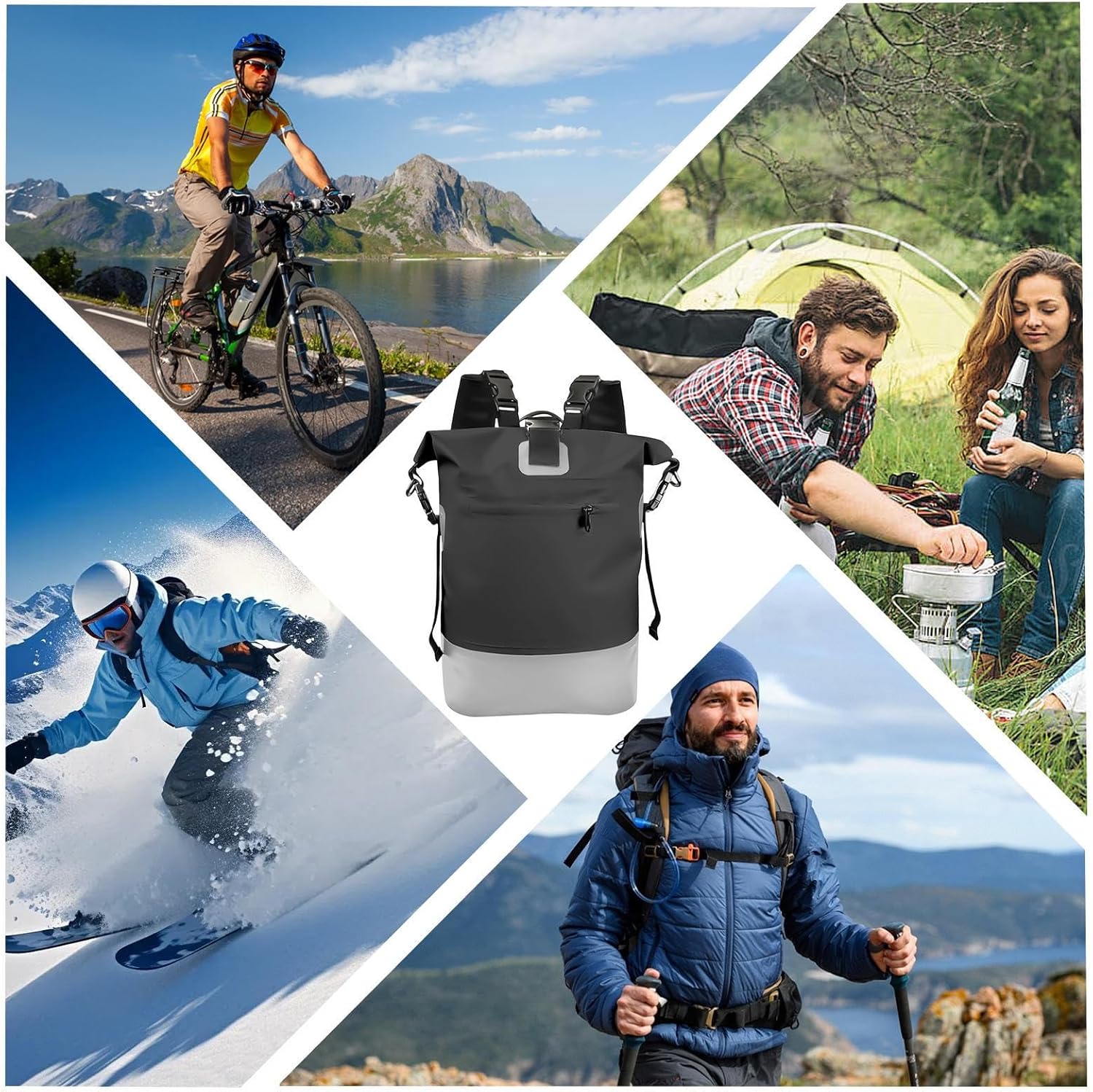 インナーフレーム ハイキング バックパック | 内部フレーム トレッキング リュックサック,60L ハイドレーション対応 レース旅行 インナーフレーム ハイキング  バックパック - 軽量ハイキングバックパック | 60L ハイドレーション対応 レース旅行キャンプフィ インナー ... 防水バックパック、25Lロールトップクロージャーヘビーデューティーバッグ、ハイキングバックパック|メンズ、ハイキング、キャンプ、アウ