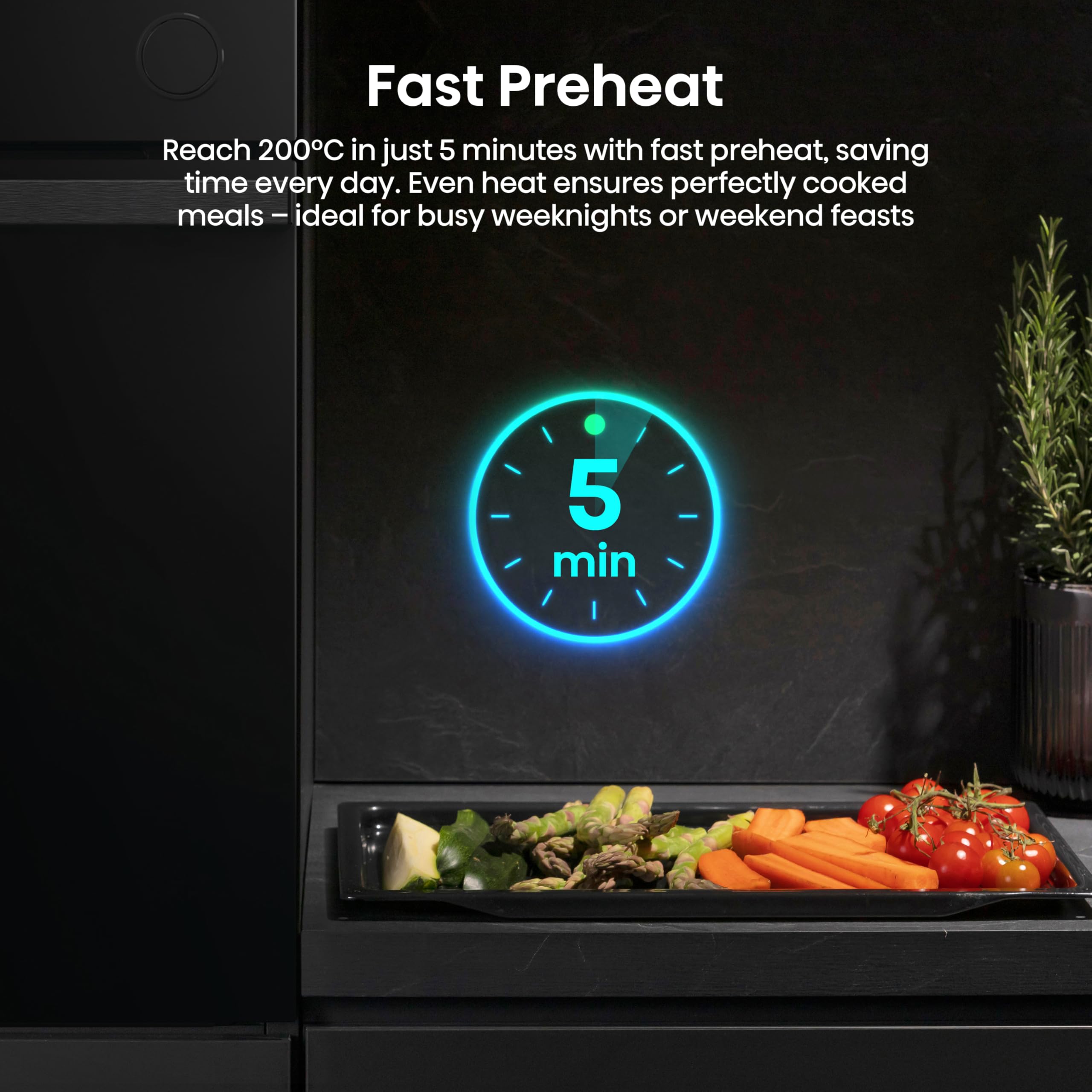 Hisense Hi4 BlackLine 77L BSA66226ADBGUK Built-In Electric Single Oven with Air Fry - Black - A Rated — view 8