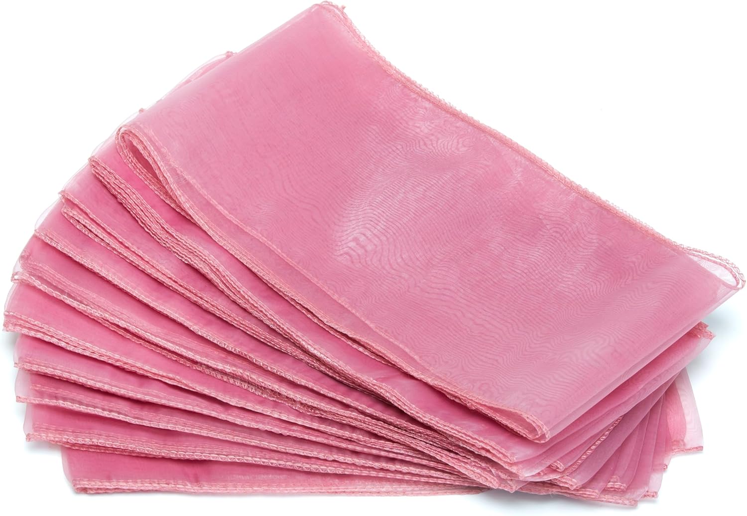 MDS 20 Pack Organza Table Runner 12 x 108 inch Long Premium Table Runners for Wedding Party, Events Decoration, Banquets Decorations, Bright and Smooth Silk Fabric Party Table Runner- Dusty Pink
