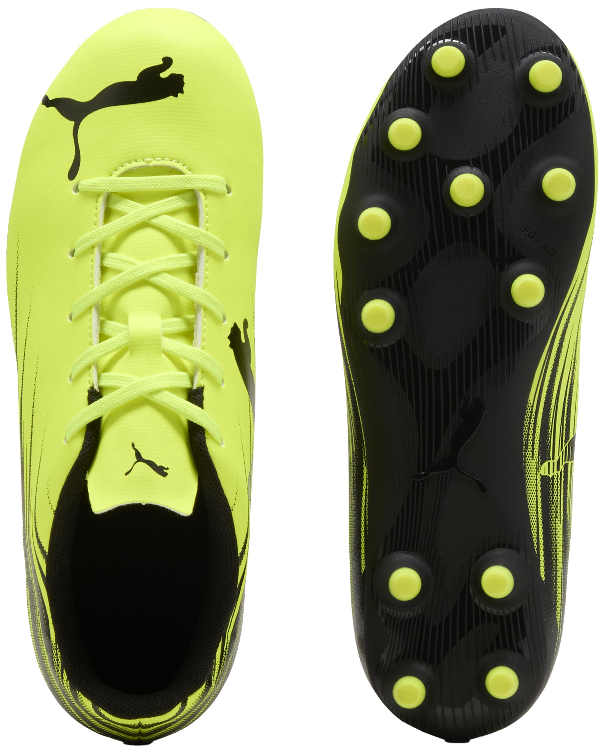Puma ATTACANTO II FG/AG JR Chaussures de Football, Yellow Alert Black, 38 EU, Yellow Alert Puma Noir, 34.5 EU