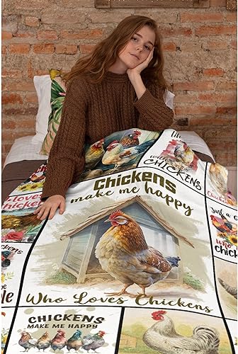 Miniatura 6 de Manta de pollo suave y acogedora, manta de franela para sofá, cama, sala de estar, 40 x 30 pulgadas (XS) para mascotas