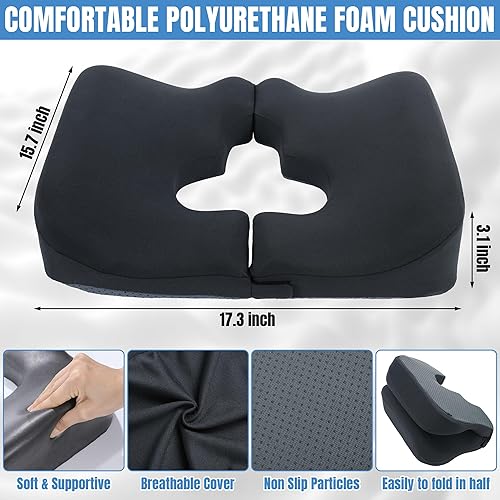 Miniatura 6 de HOMBYS Cojines de espuma viscoelástica para el trasero, almohada de alivio de presión de las úlceras por decúbito para dormir y sentarse, cojín para