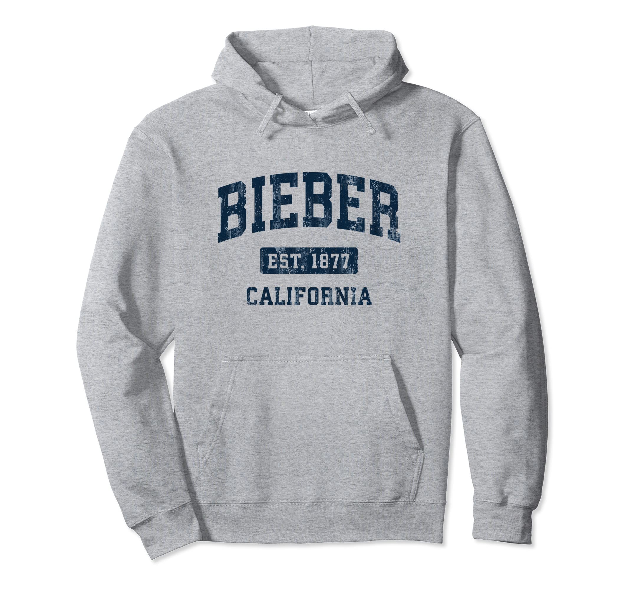 Bieber California CA Vintage Athletic Sports Design Pullover Hoodie