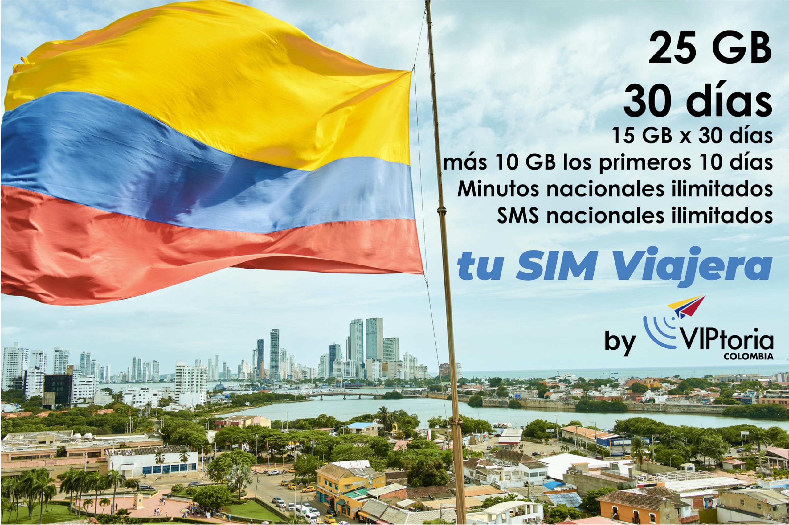 tusimviajera.com - Carte SIM pour voyageurs - Colombie - 25 Go x 30 jours