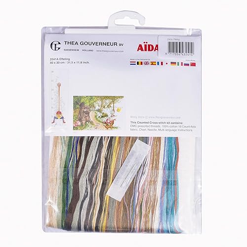 Miniatura 4 de Thea Gouverneur - Kit de punto de cruz contado - Efteling - Aida - 16 unidades - Kit de bordado para adultos - Hilos de bordado DMC y otros