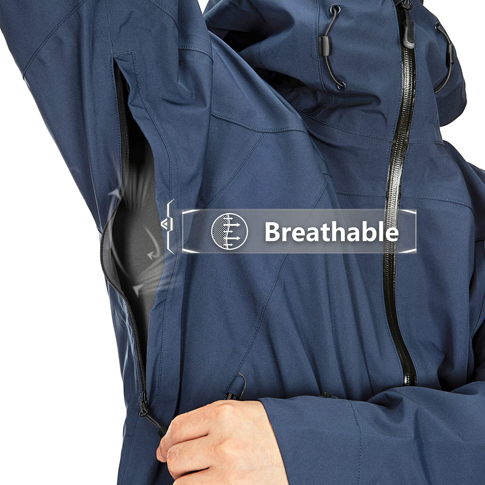 33,000ft Kurtka przeciwdeszczowa, męska, wodoszczelna, wiatroszczelna, oddychająca kurtka softshell z kapturem, na wędrówki, kemping