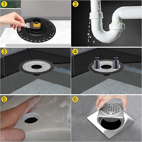 Miniatura 7 de Kit de drenaje de suelo de ducha, compatible con drenaje de ducha Schluter Systems Kerdi, kit de cubierta de drenaje de ducha con rejilla de drenaje