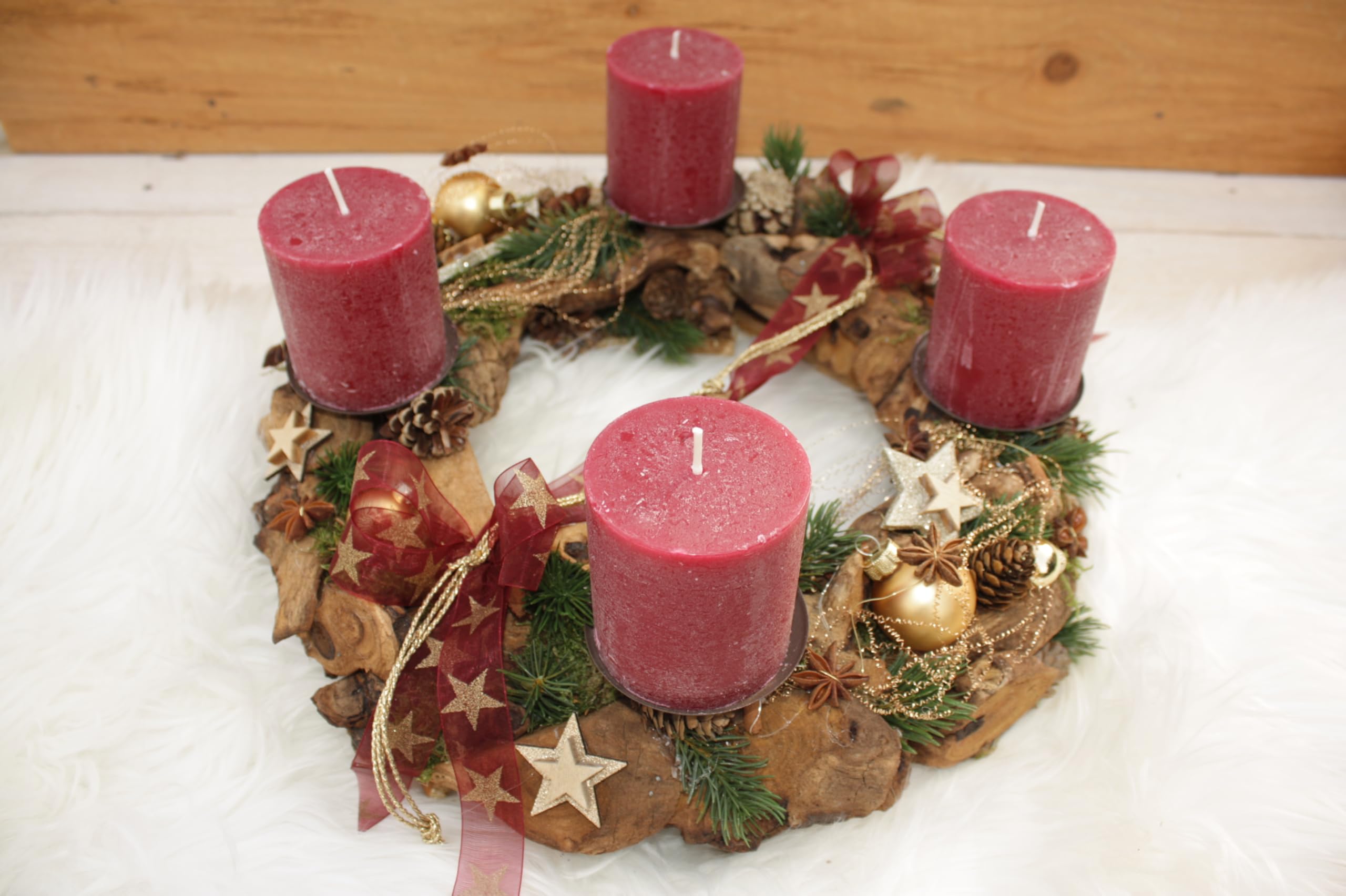 Adventskranz D40cm Altrot haltbar