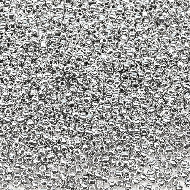Bala&Fillic Silver Color 3mm Seed Beads About 3600pcs/100Grams in Bag, 8/0 Glass Craft Beads for Making Earring Bracelet Necklace (Silver)
