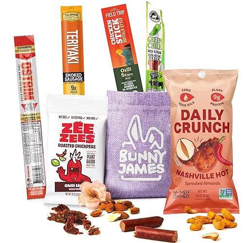 Miniatura 7 de Palitos de cecina de regalo para hombres, surtido curado de aperitivos ricos en proteínas, alternativa a la cesta de regalo de carne seca de