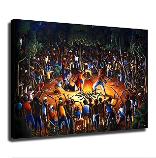 Haiti Art,Haitian Art Canvas Poster Holiday Gift HD Picture Modern Aesthetics Mural Wall Art Decoration (08×12inch-Unframed)