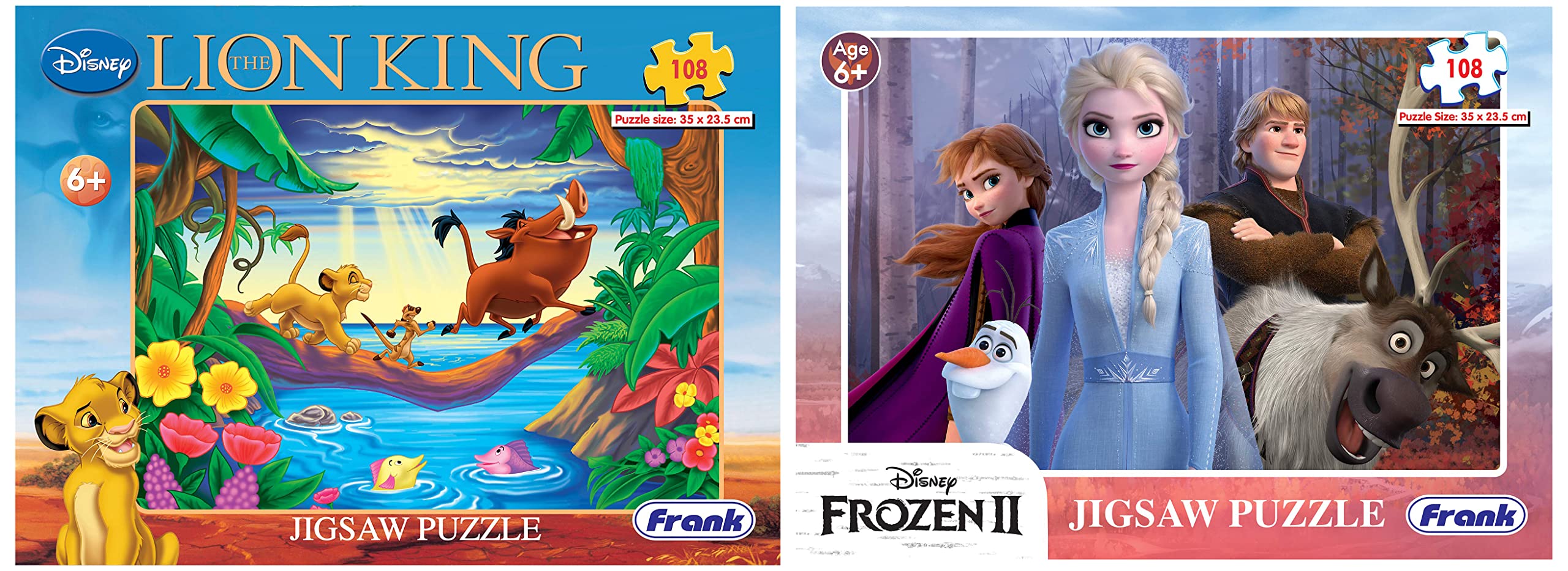 Frank Disney The Lion King 108 Pieces Jigsaw Puzzle for Kids for Age 6 Years Old and Above,Multicolor&Frank Disney Frozen 2 108 Piece Jigsaw Puzzle for Kids for Age 6 Years Old and Above (B0B9K3917D) Amazon Price History, Amazon Price Tracker