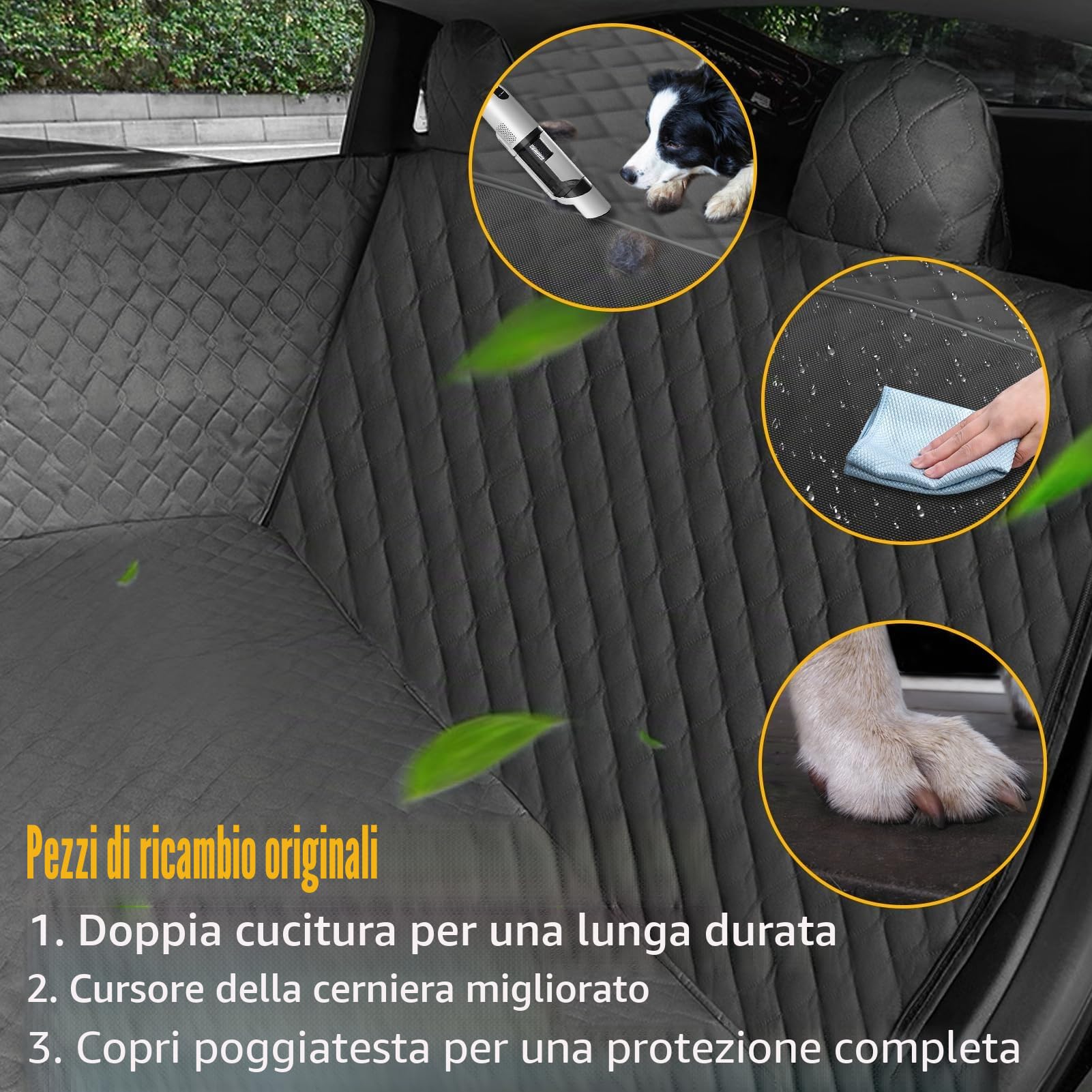 TTCR-II Compatibile con Tesla Model 3 Y S Coprisedile Auto per Cani 2018-2023 Coprisedili Posteriore per Cani Model Y 2023 Impermeabile Antiscivolo con Finestre a Maglie，Protezione per sedile auto