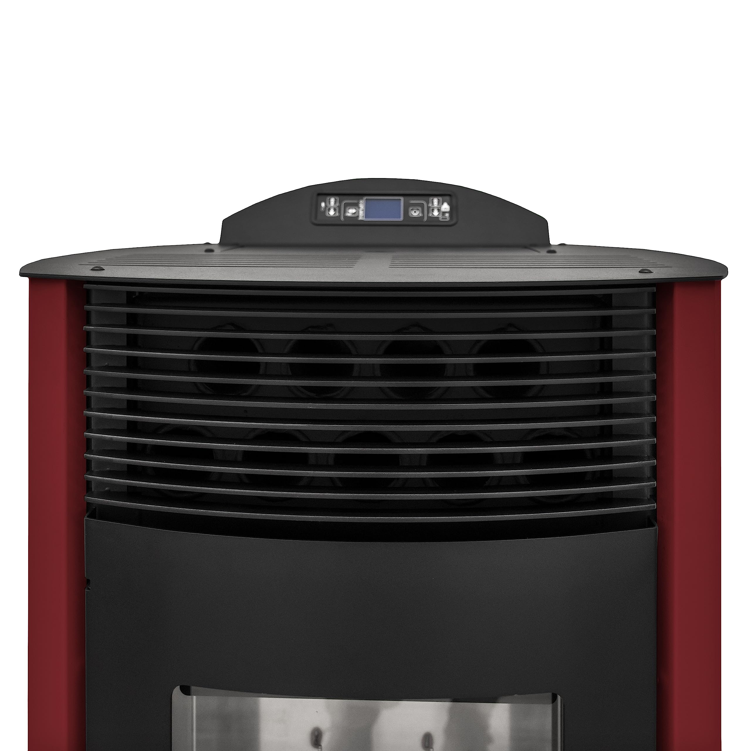 STUFE A PELLET ITALIA - Siberia New 18Kw - Estufa de pellets de aire ventilado, eficiencia 91%, calentador 180m², autonomía 30H, 5 velocidades y potencias, programable, garantía 24 meses, color rojo