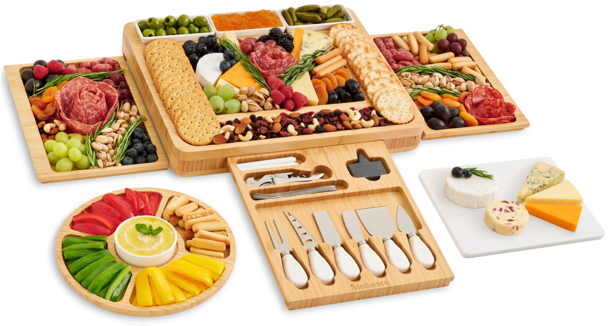 Buy Stedware Charcuterie Boards Set with Cheese Board, Set, s and Dip Serving Tray, Extra Large