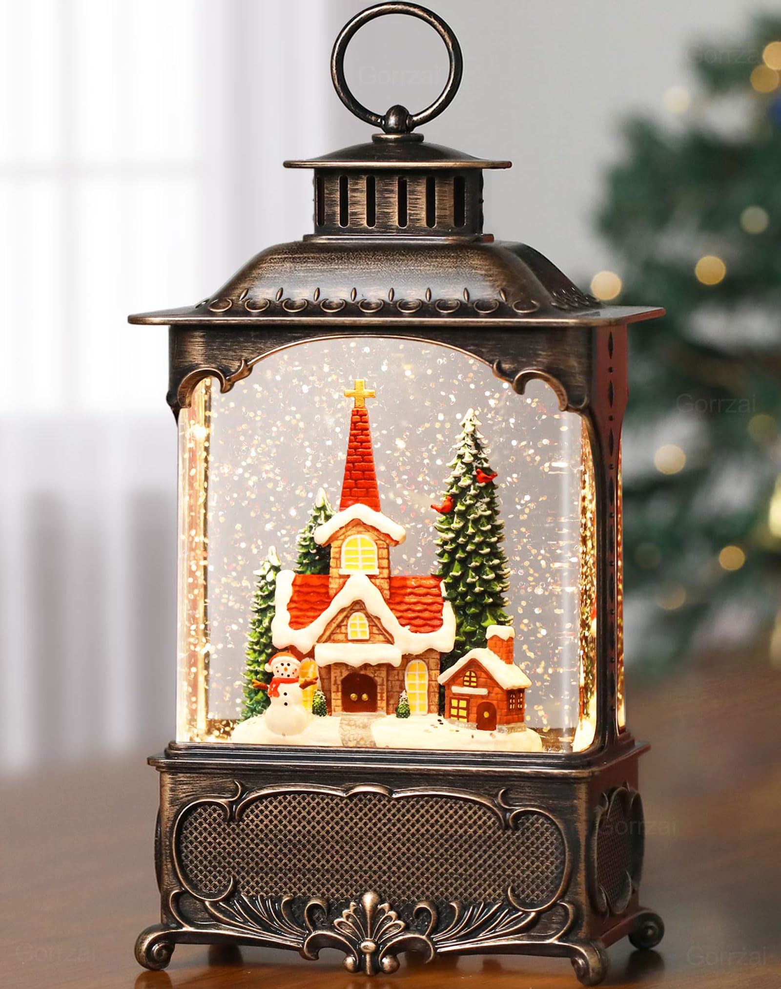 Amazon.co.jp: Gorrzai スノードーム クリスマス スノードーム