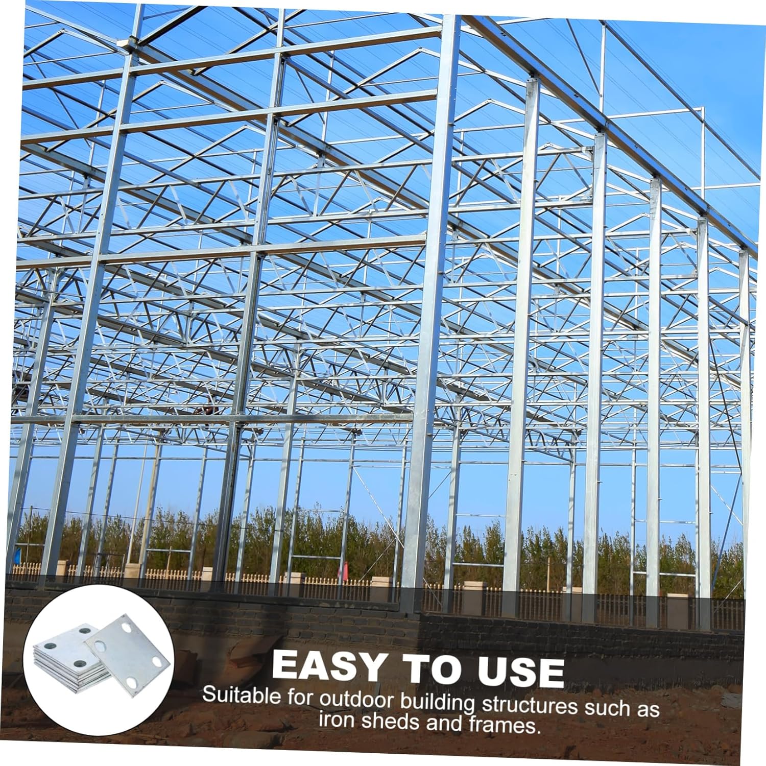 OUNONA 8pcs Weldable Steel Plate for Chain Link Fence Heavy Duty Steel Flange Sheet for Column Support Easy to Install Ample Surface Area for Outdoor Projects