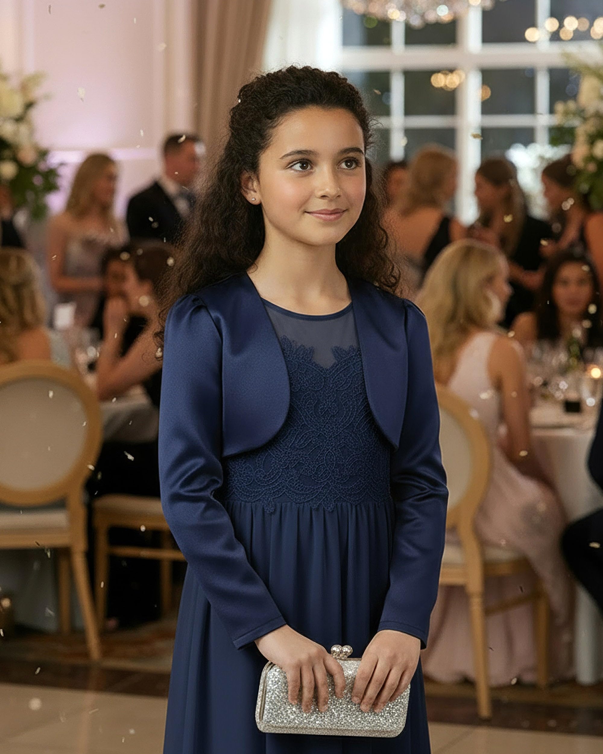 BlackButterfly Kinder Satin Langarm Bolero Mädchen