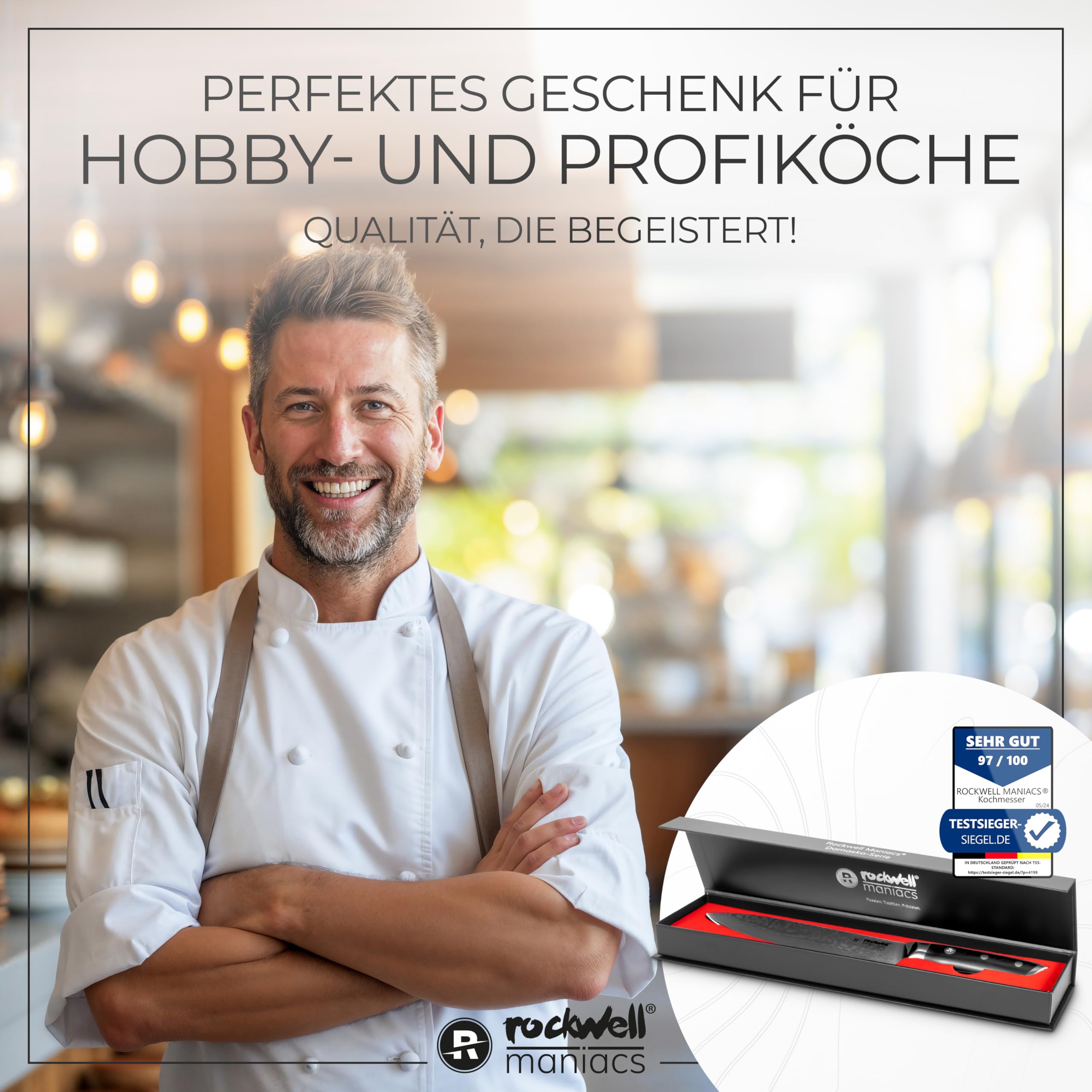 Damastmesser Kochmesser Damast Küchenmesser 67 Lagen Damaststahl mit VG10 Schneidekern G10 Griff 20,5 cm Klinge scharfes Küchenmesser Damaststahl Geschenk für Männer