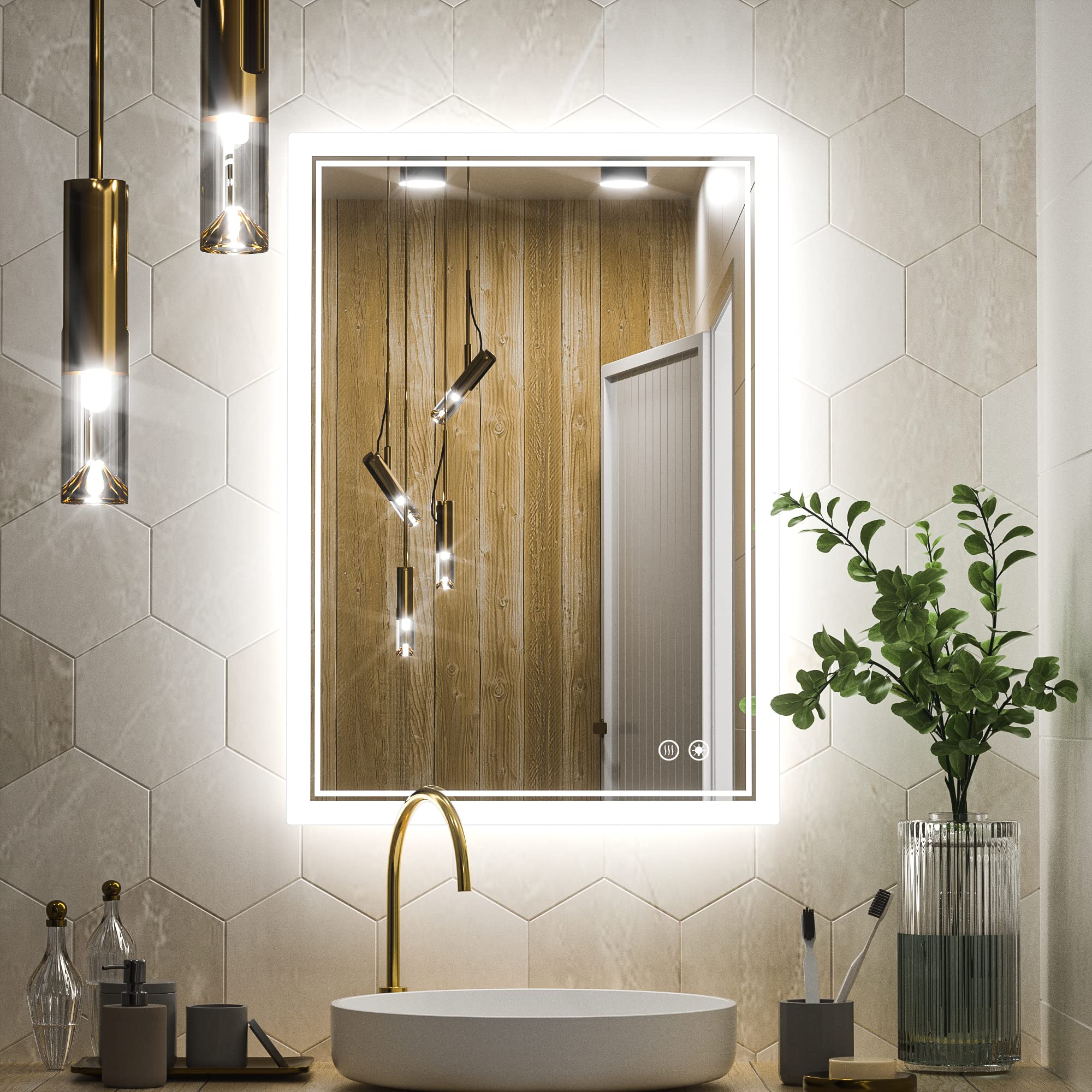 Buy TokeShimi 20x28 inch Bathroom LED Mirror with Light,Bathroom Vanity