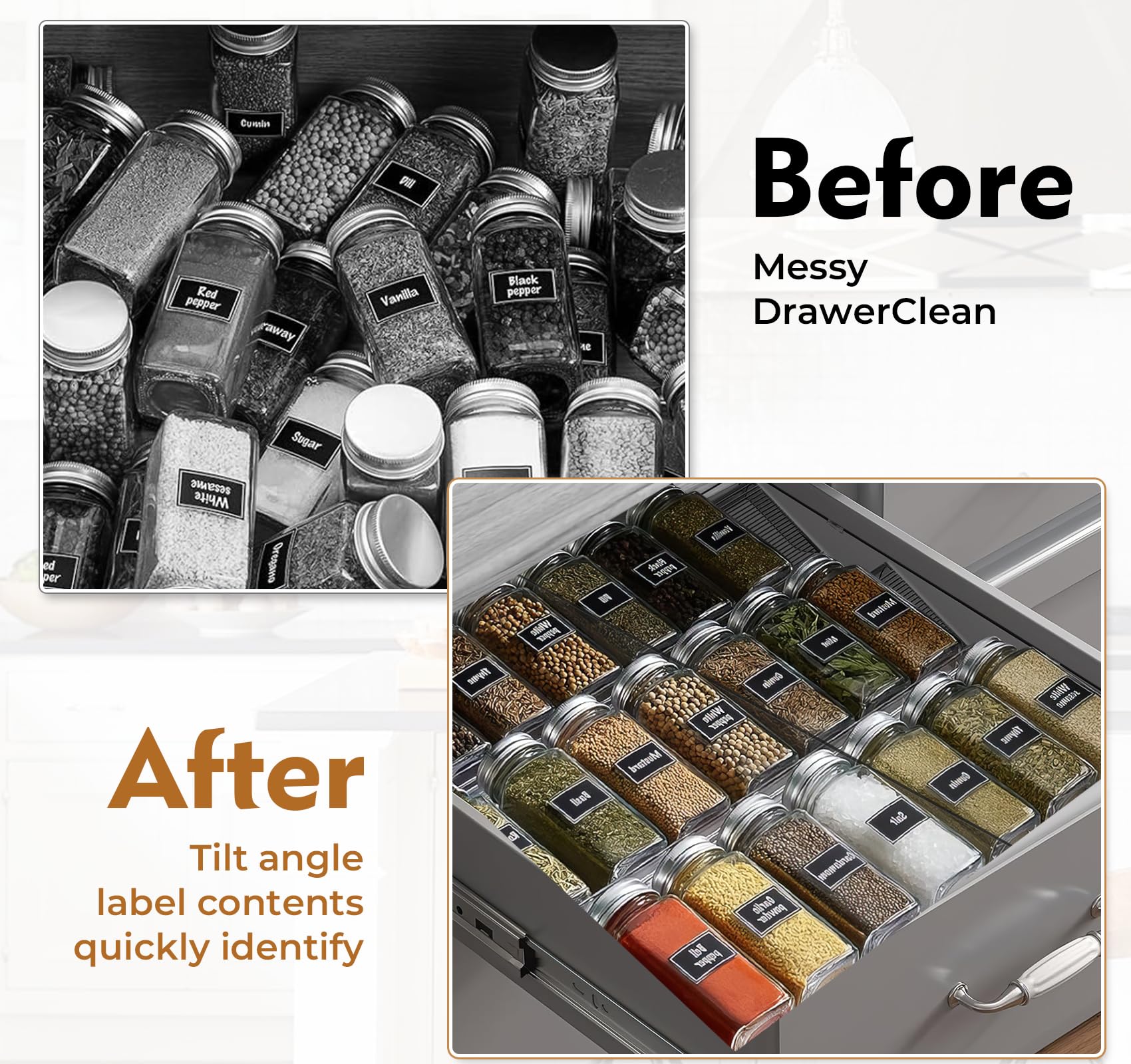 Organizer A 4 Piani Per Cassetti Delle Spezie, Scaffale In Acrilico