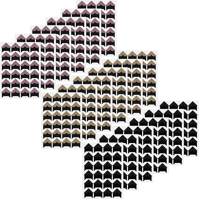 432 Pieces Photo Corners Self Adhesive Picture Frame Corners Photo Paper Sticker for DIY Scrapbook and Picture Album, 3 Colors