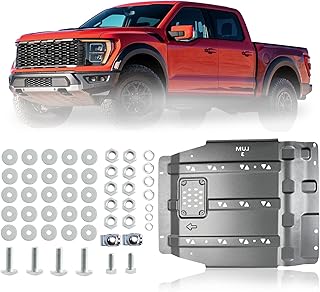 High-Strength Steel Transmission Skid Plate for Ford F150 2015-2022 | OEM Under Diaper Rear Skid Plate – Heavy Duty, Hardened Build | Easy Installation | Rear Axle & Components Reinforcement Kit
