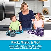 Vista 2 de Bentgo - Bolsa de almuerzo aislada para niños, resistente al agua, reutilizable, ligera y duradera, con soporte para botella de agua y bolsillo