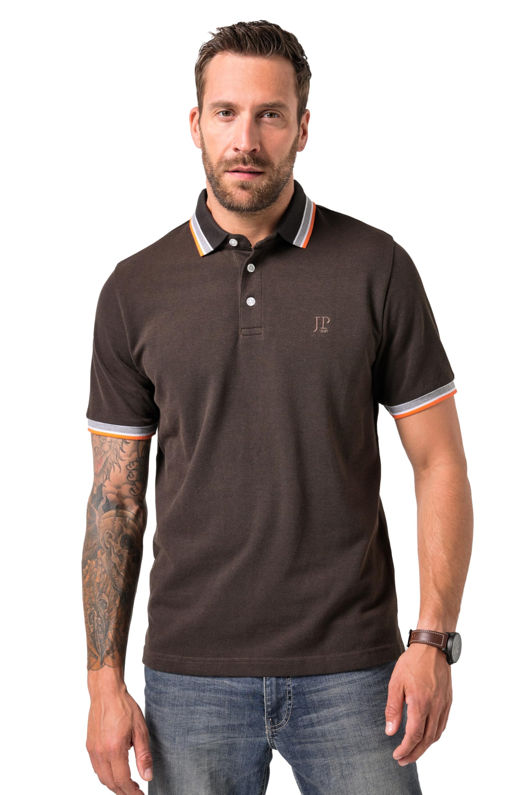 JP 1880 Herren große Größen Übergrößen Menswear L-8XL Poloshirt, Halbarm, Twotone-Piqué 844693