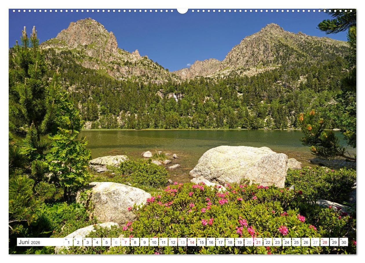 Spanien - die Pyrenäen (hochwertiger Premium Wandkalender 2026 DIN A2 quer), Kunstdruck in Hochglanz: 12 Monate mit der wunderbaren Gebirgslandschaft der spanischen Pyrenäen. (CALVENDO Orte)