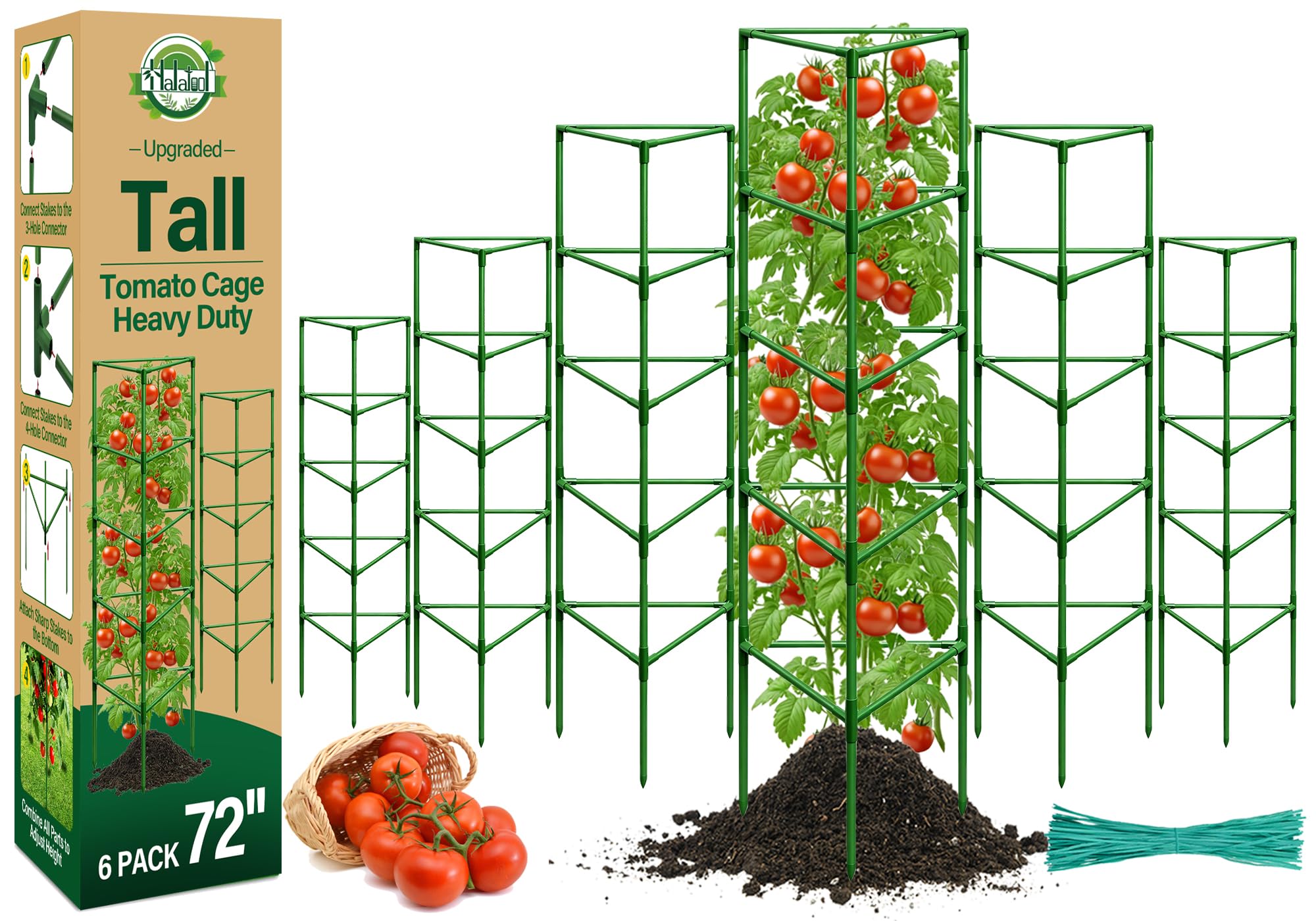 Halatool 72-Inch Tomato Cages