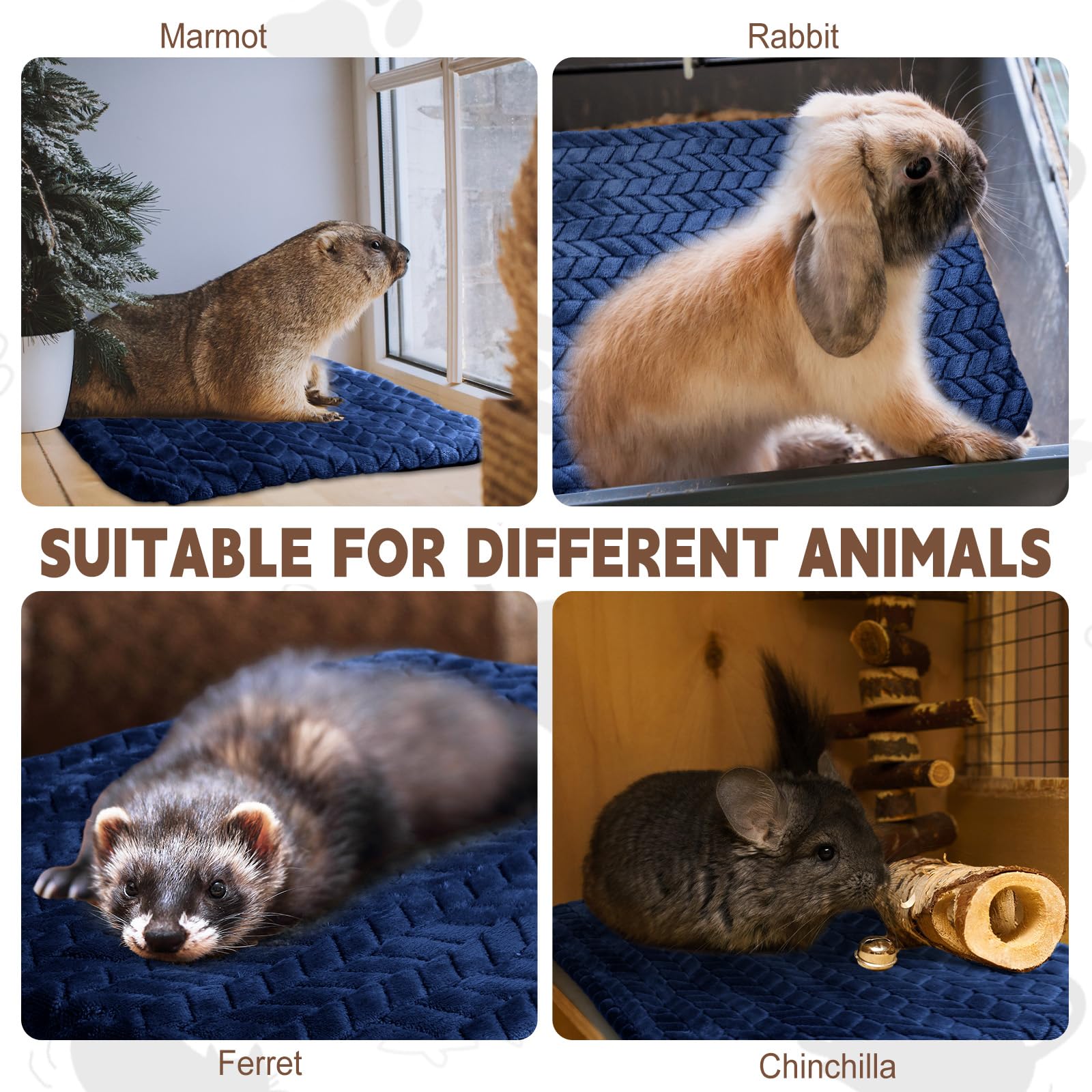 Drydiet Selbstheizende Katzenunterlage, 40,6 x 50,8 cm, selbstwärmendes Katzenbett, rutschfest, warm, waschbar, Hundehütte, Bettmatte, abnehmbarer Bezug, Katzendecke für drinnen und draußen,