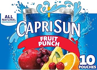 Capri Sun Fruit Punch Flavored with other natural flavor Juice Drink Blend, 10 ct Box, 6 fl oz Pouches