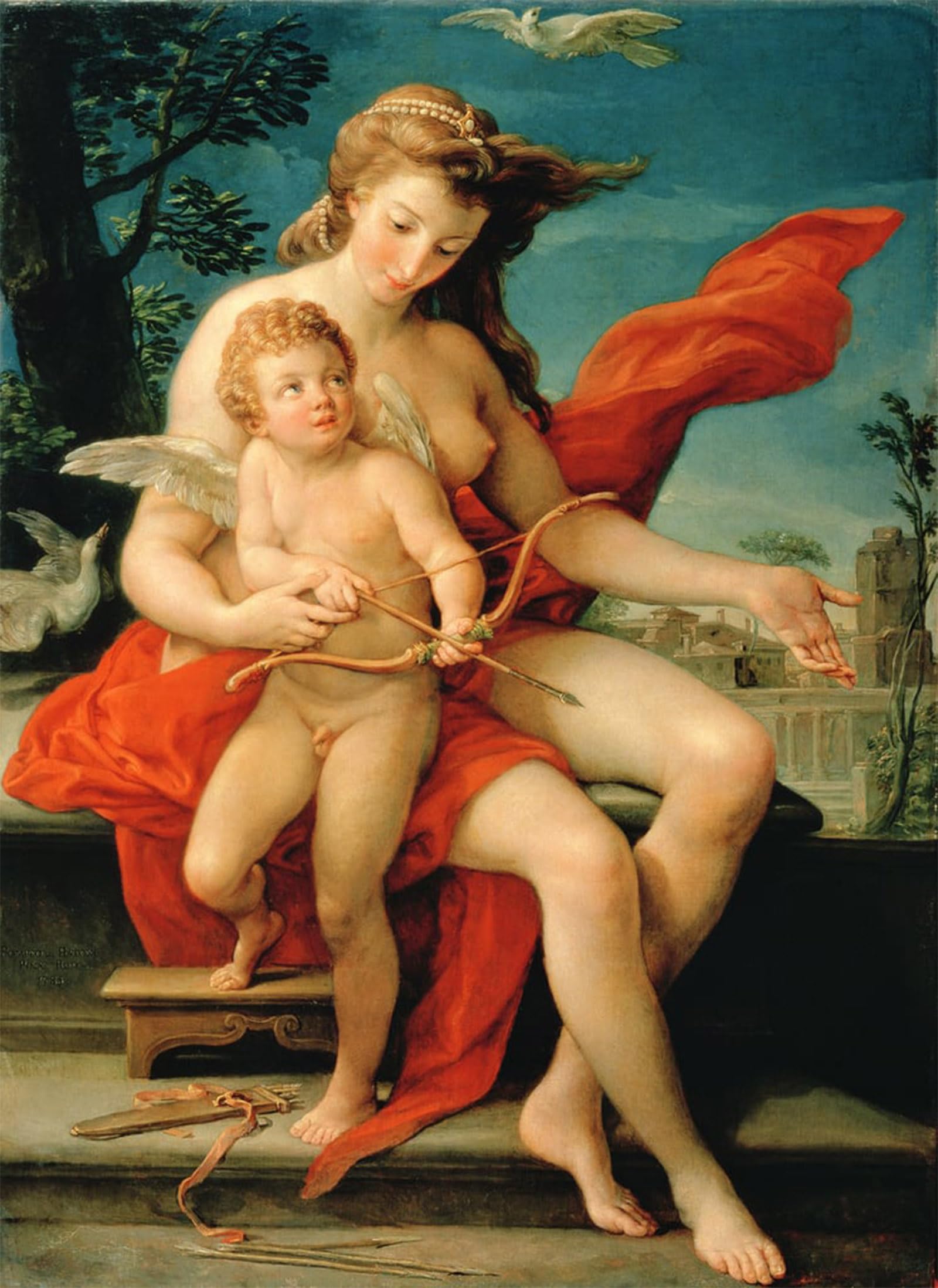 SERENDIPITP Aesthetic Poster Photo Wall Print Retro Picture Venus and Cupid by Pompeo Girolamo Batoni Modern Wall Artwork for Home Decor 60x90cm