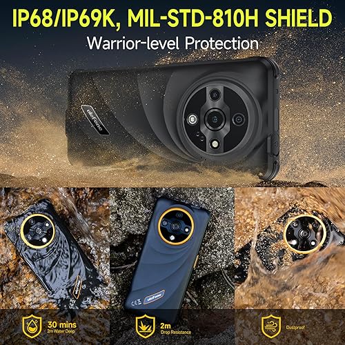 Miniatura 9 de Ulefone Armor X31 - Teléfono resistente desbloqueado, 12 GB+128 GB MTK Helio G91 Android 15, cámara principal de 48 MP+20 MP, 6050 mAh, pantalla