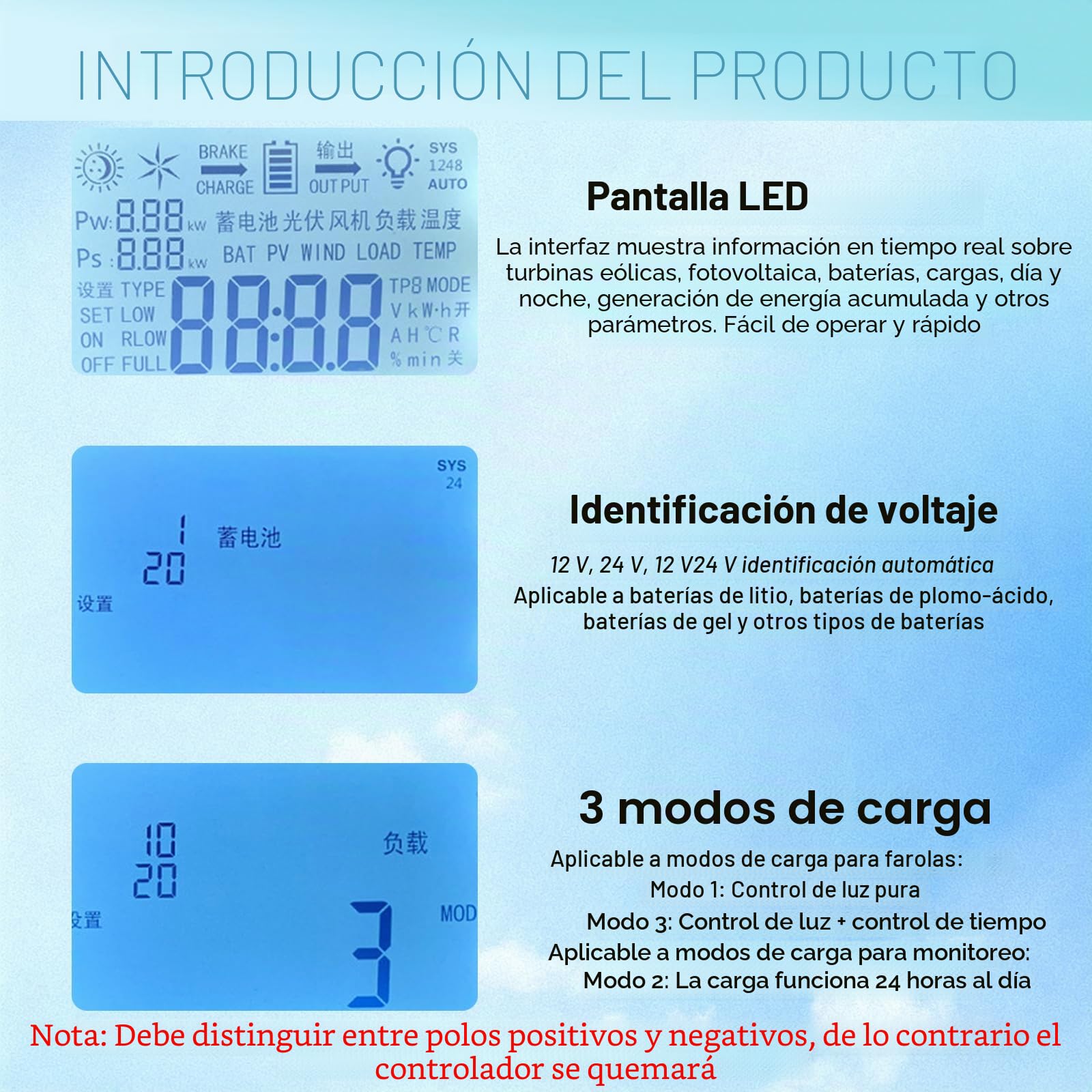 Controlador De Carga HíBrido Solar EóLico De 15000W, Regulador De Carga Mppt De 12V/24V Con Pantalla Lcd Y Carga De Descarga,12V