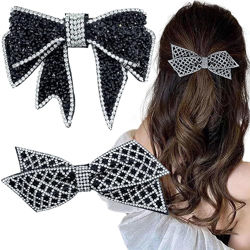 Miniatura 1 de 2 pinzas para el cabello con diamantes de imitación de cristal, horquillas de metal para el cabello laterales francesas, pinzas para el cabello de