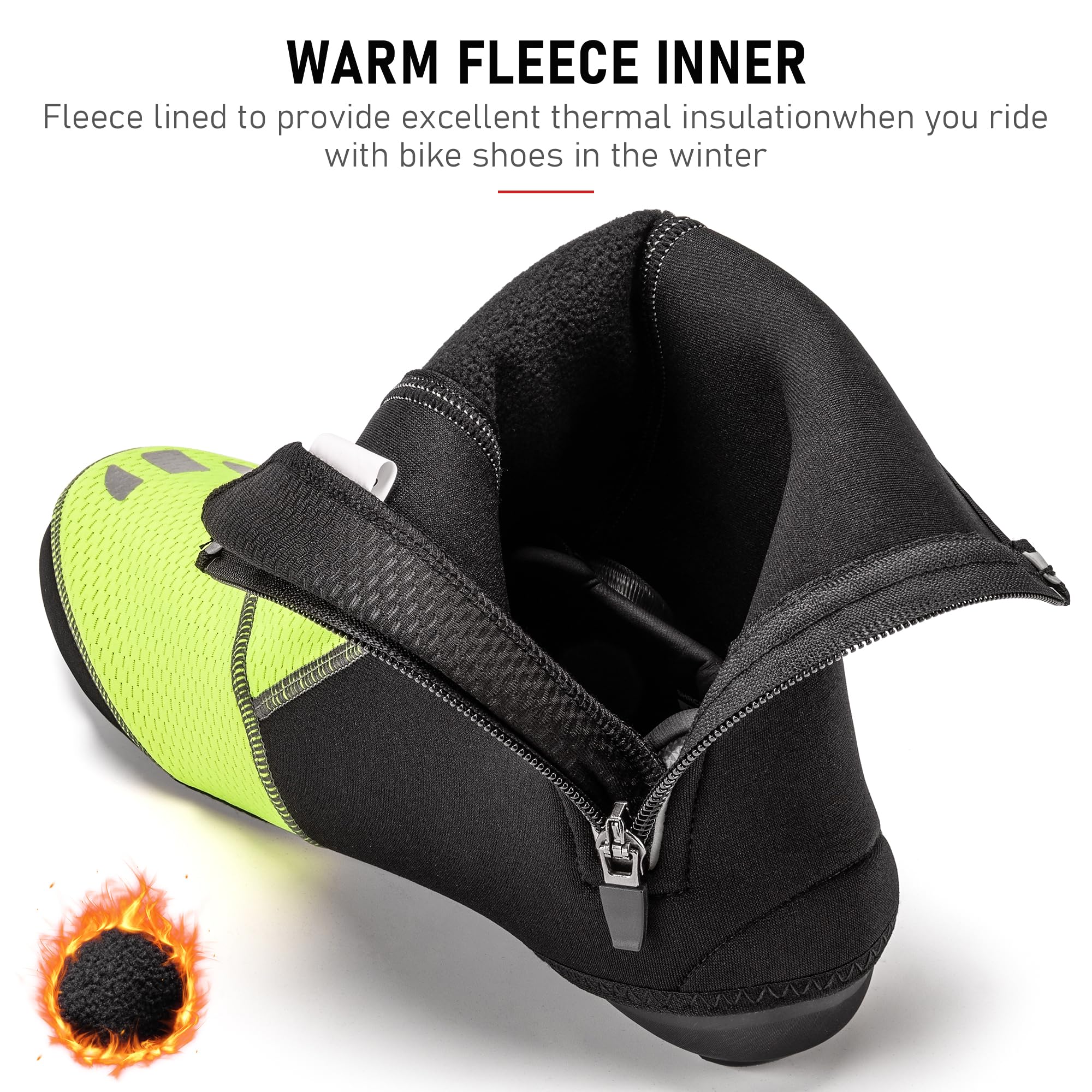 GEWAGE Copriscarpe da ciclismo, caldi, antivento, per mountain bike, ciclismo su strada, copriscarpe da ciclismo per uomo e donna