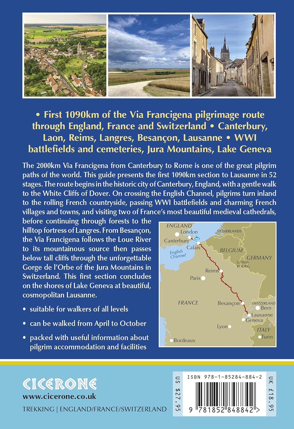 Walking the Via Francigena Pilgrim Route - Part 1: Canterbury to Lausanne (The Cicerone's International Guides)      Paperback – May 30, 2023